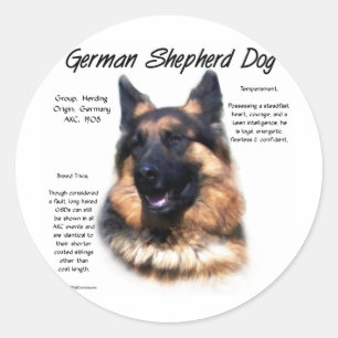 Sticker Rond Chien berger allemand (longhair) Conception de l'h
