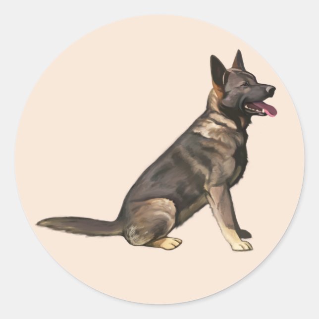 Sticker Rond Chien berger allemand Sable (Devant)