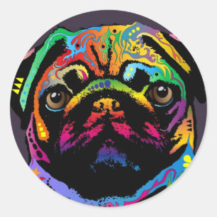 Sticker Rond Chien carlin