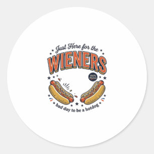 Sticker Rond Chien Chaud Drôle Wiener Design de Chemise Vintage