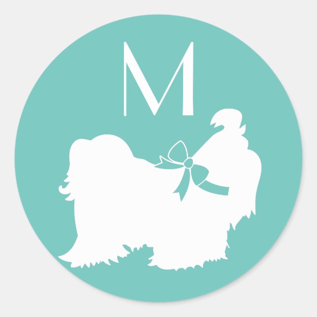 Sticker Rond Chien Chien Chien Chien Chien Chien Chien Chien Ch (Devant)