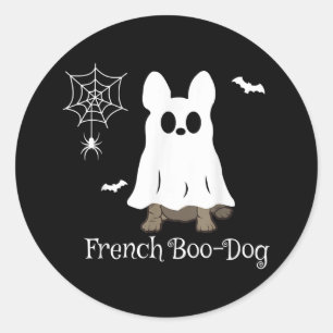 Sticker Rond Chien-chien français Halloween Chien-chien-chien-c