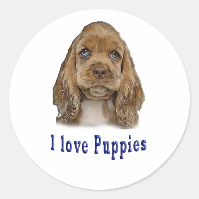 Sticker Rond Chien chiot (Devant)