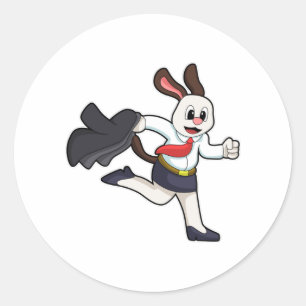 Sticker Rond Chien comme secrétaire avec jupe