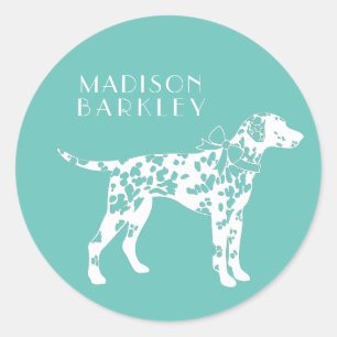Sticker Rond Chien dalmate chiot