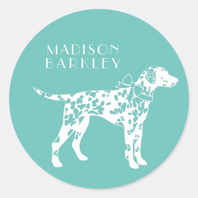 Sticker Rond Chien dalmate chiot (Devant)