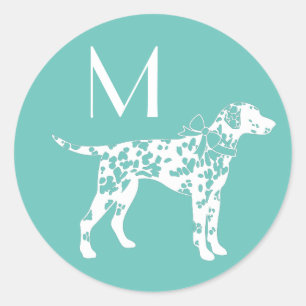 Sticker Rond Chien dalmate chiot