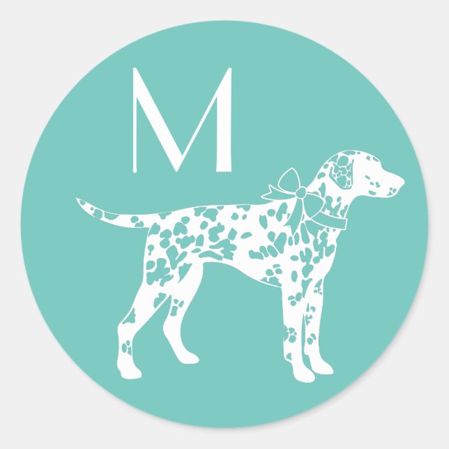 Sticker Rond Chien dalmate chiot (Devant)