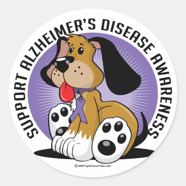 Sticker Rond Chien d'Alzheimer (Devant)