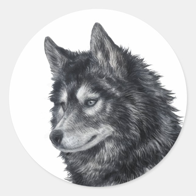 Sticker Rond Chien de Balto (Devant)