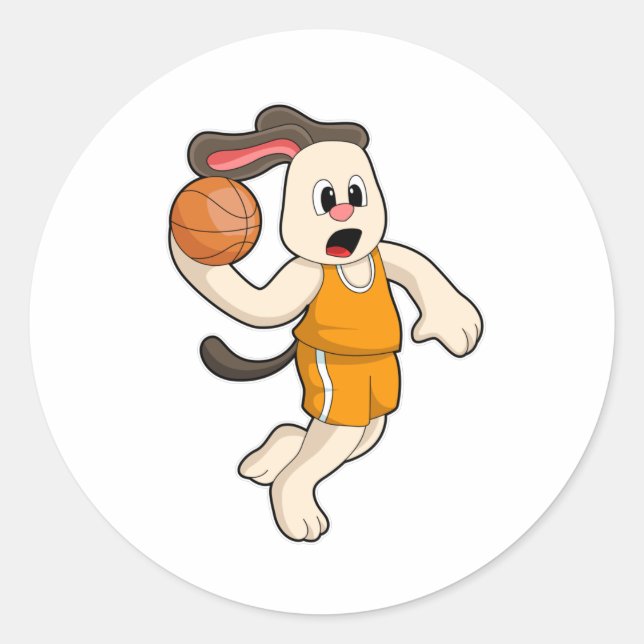 Sticker Rond Chien de Basketball Sports (Devant)