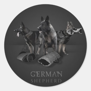 Sticker Rond Chien de berger allemand - GSD
