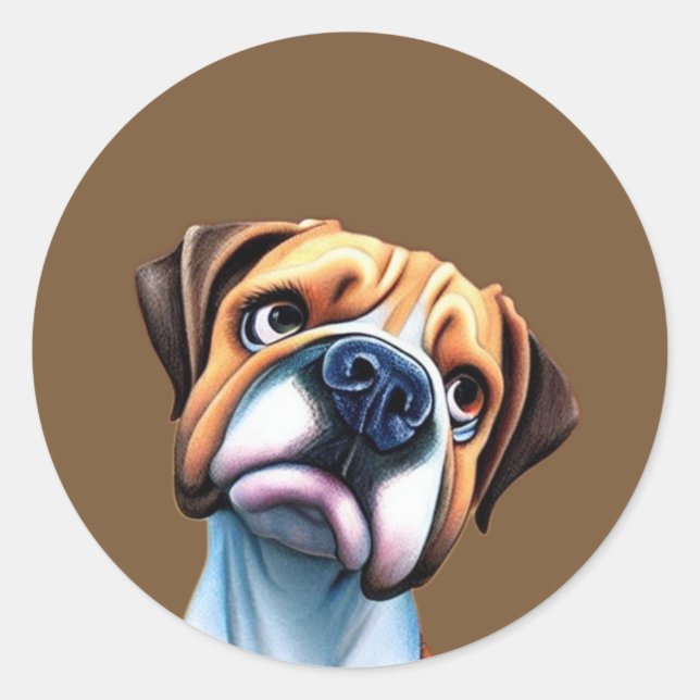 Sticker Rond Chien de boîte (Devant)