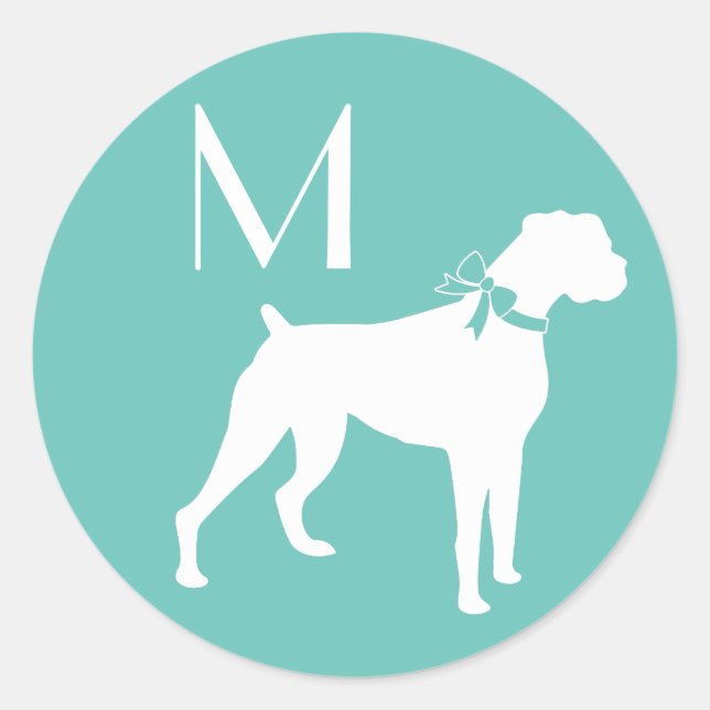 Sticker Rond Chien de boîte Chien chiot (Devant)