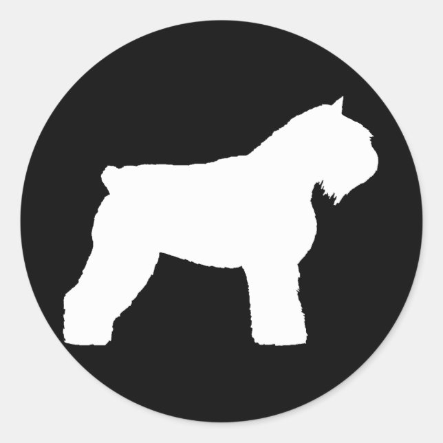 Sticker Rond Chien de Bouvier des Flandres (Devant)