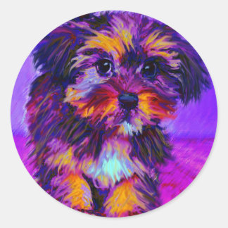 Sticker Rond chien de calico