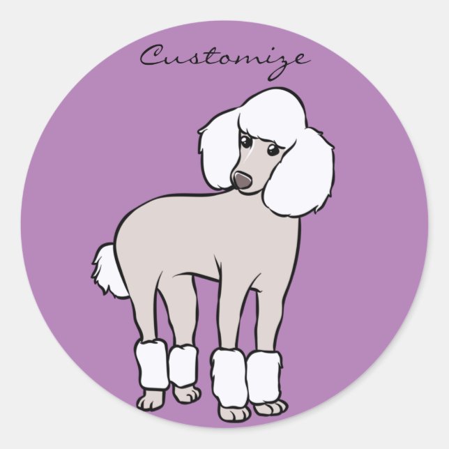 Sticker Rond Chien de caniche standard Thunder_Cove (Devant)