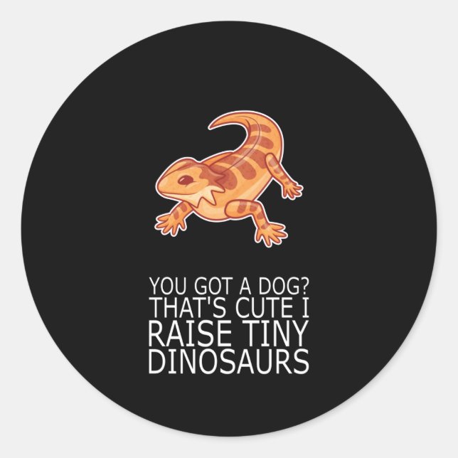 Sticker Rond Chien de Dragon ? LEVER TINY DINOSAURS Lizard (Devant)