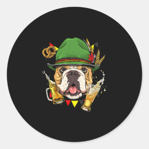 Sticker Rond Chien de fête de la bière Bulldog Allemagne