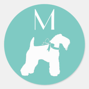Sticker Rond Chien de Kerry Blue Terrier Chien Chien Puppy