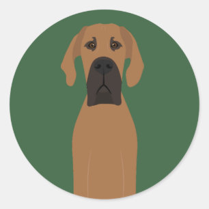 Sticker Rond Chien de la faune du grand Danois