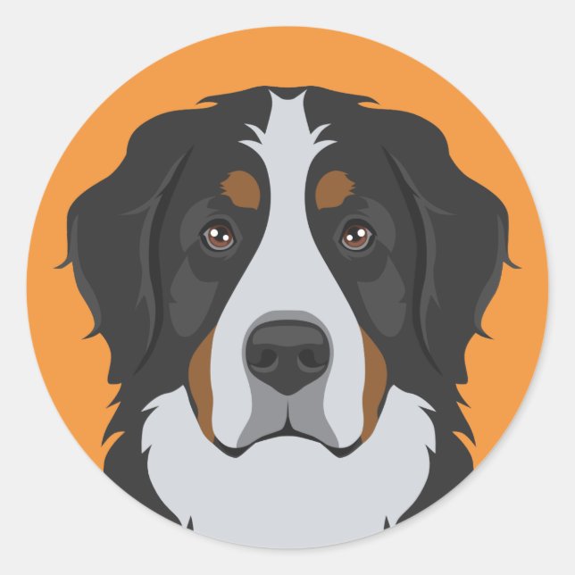 Sticker Rond Chien de montagne bernois (Devant)