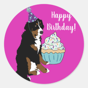 Sticker Rond Chien de montagne bernois