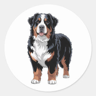 Sticker Rond Chien de montagne bernois