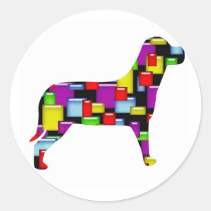 Sticker Rond chien de mosaïque