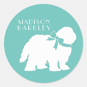 Sticker Rond Chien de mouton Chien de mouton vieux anglais Chie