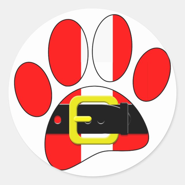 Sticker Rond Chien de Noël (Devant)