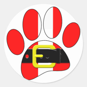 Sticker Rond Chien de Noël