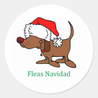 Sticker Rond Chien de Noël