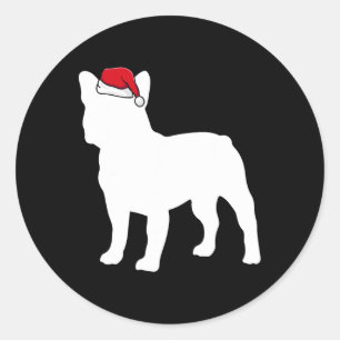 Sticker Rond Chien de Noël de Noël de Chien de Noël de Noël de