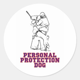 Sticker Rond Chien de protection personnelle