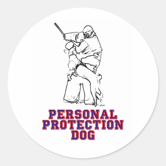 Sticker Rond Chien de protection personnelle (Devant)