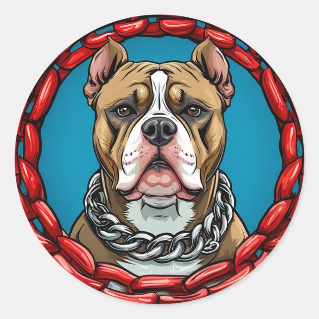 Sticker Rond Chien de race Cool (Devant)