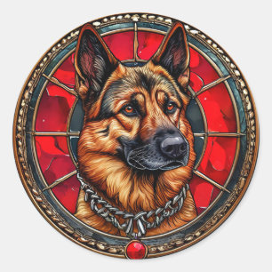 Sticker Rond Chien de race Cool