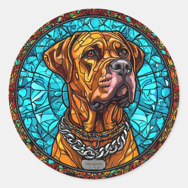 Sticker Rond Chien de race Cool (Devant)