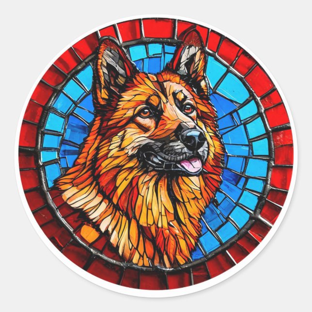 Sticker Rond Chien de race Cool (Devant)