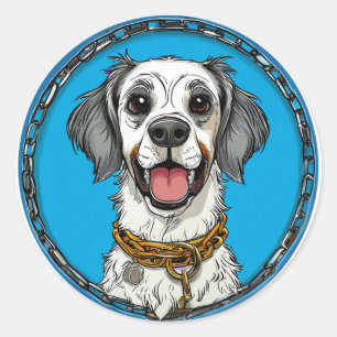 Sticker Rond Chien de race Cool