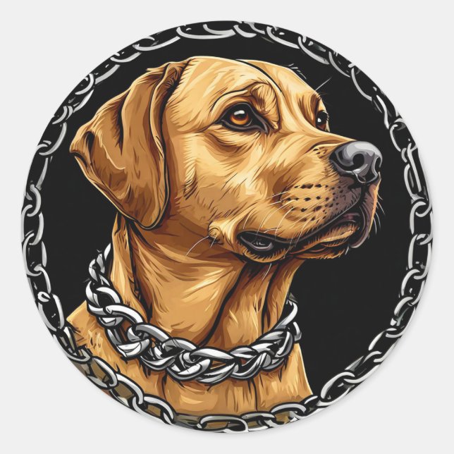 Sticker Rond Chien de race Cool (Devant)