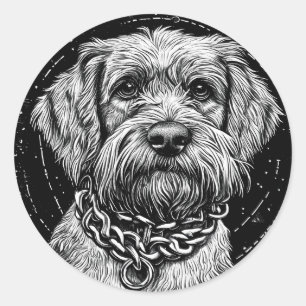 Sticker Rond Chien de race Cool