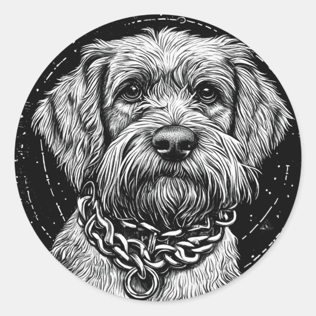 Sticker Rond Chien de race Cool (Devant)
