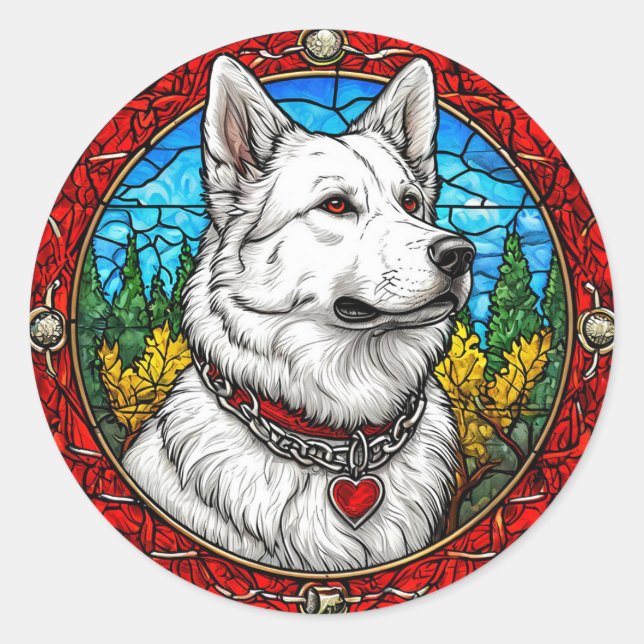 Sticker Rond Chien de race Cool (Devant)
