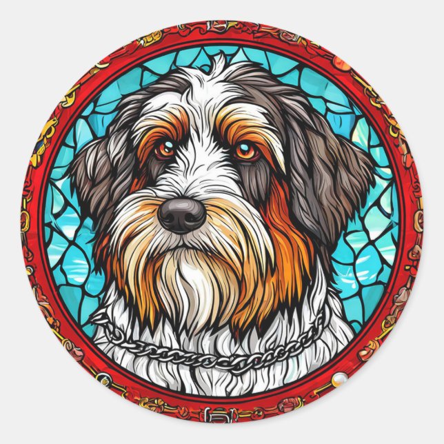 Sticker Rond Chien de race Cool (Devant)
