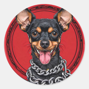 Sticker Rond Chien de race Cool