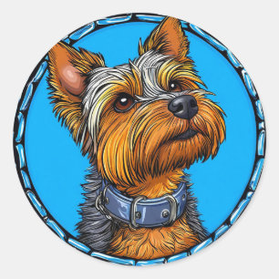 Sticker Rond Chien de race Cool