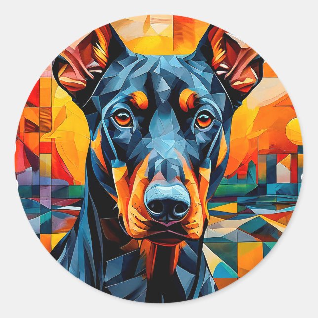 Sticker Rond Chien de race Cool (Devant)