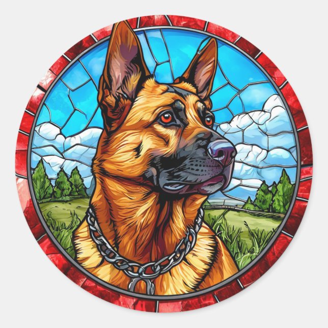 Sticker Rond Chien de race Cool (Devant)